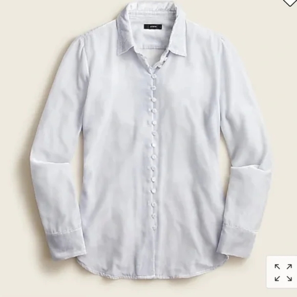 🌸 J. Crew Silver Velvet Covered Button Down Long Sleeve Shirt Top Size XS - Picture 4 of 14